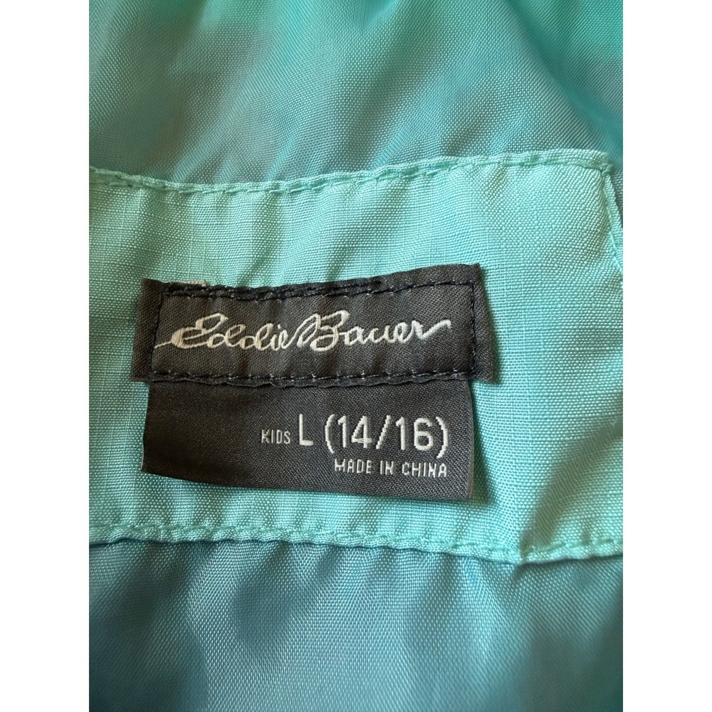 Eddie Bauer Kids L 14/16 Pink Teal Hooded Full Zip Rain Jacket Windbreaker Gorp - Picture 4 of 12